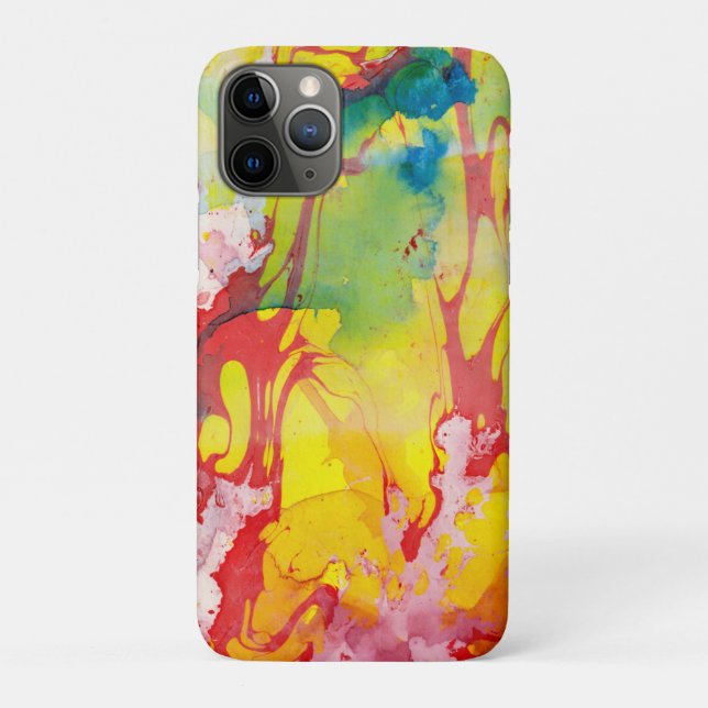 Capa Para iPhone 11 Pro Tendência Moderna Abstrato Marble com Aspecto Verm (Verso)