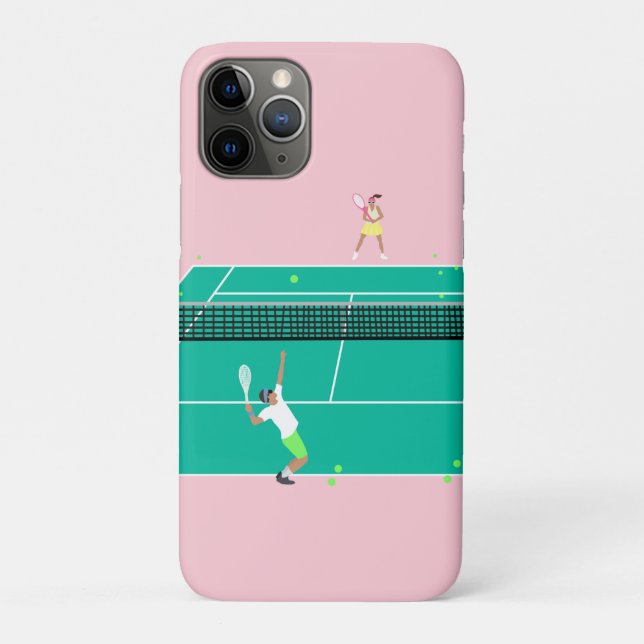 Capa Para iPhone 11 Pro Tênis de Arte Moderna - Jogador Rosa Verde (Verso)