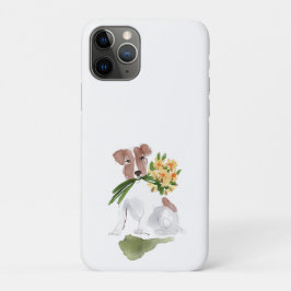 Capa Para iPhone 11 Pro Terrier Dog Flowers Sweet Pet Lover Tech