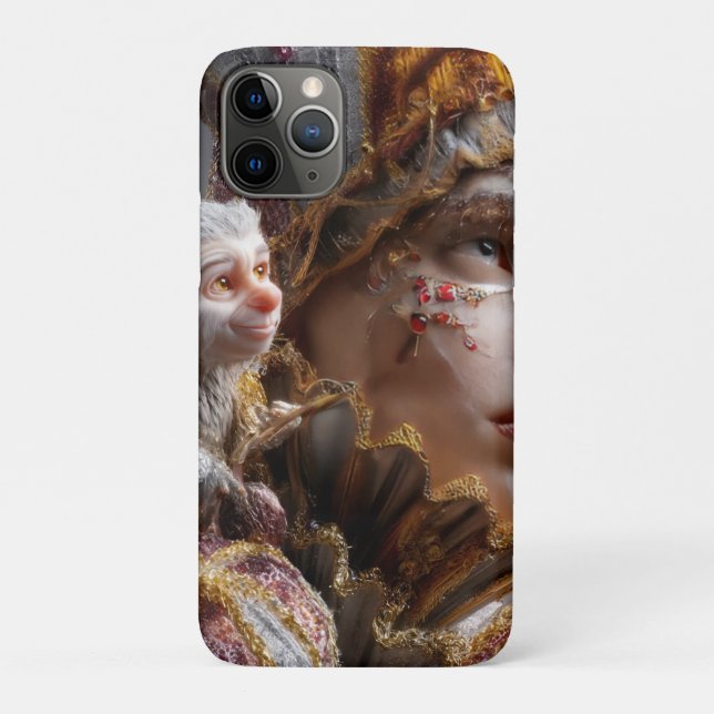 Capa Para iPhone 11 Pro The Harlequin Monkey with Magic Wings (Verso)