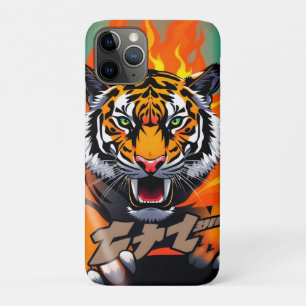 Capa Para iPhone 11 Pro Tigre anime flamejante