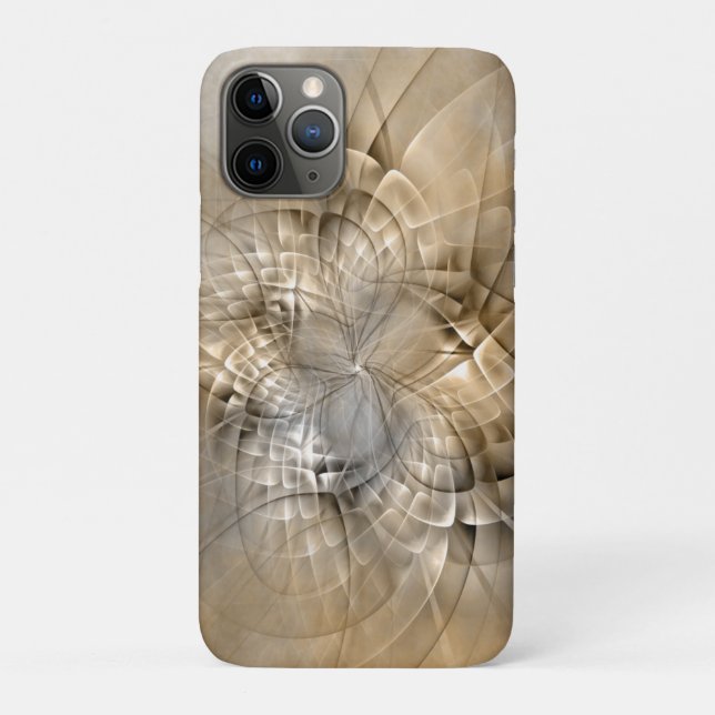 Capa Para iPhone 11 Pro Tons de Terra Textura de Arte Fractal Moderna Abst (Verso)