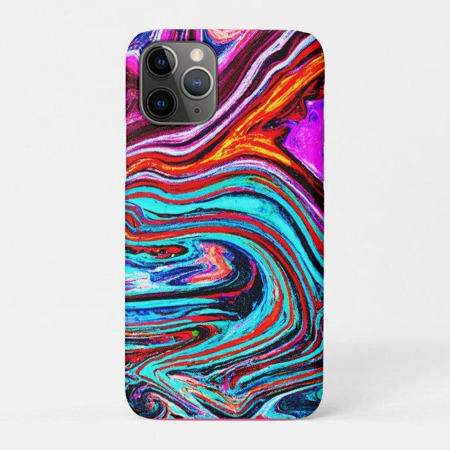 Capa Para iPhone 11 Pro Tons Dinâmicos Vibrantes Padrão Abstrato (Verso)