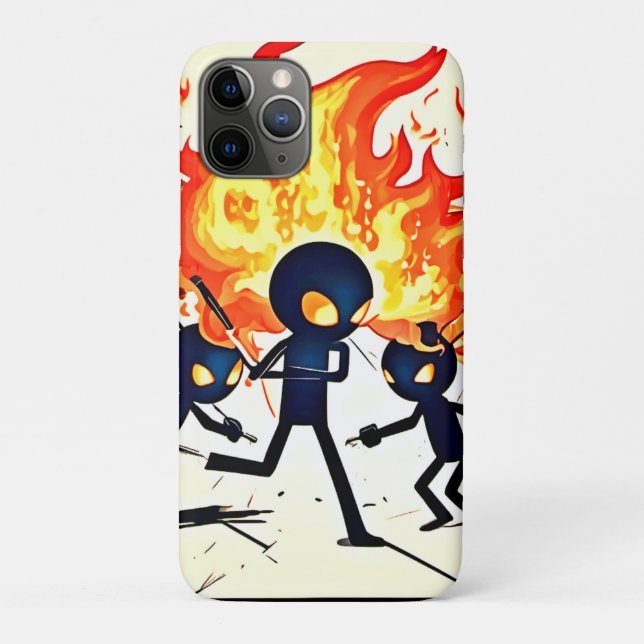 Capa Para iPhone 11 Pro Trabalho de arte de Chama Humana (Verso)