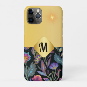 Capa Para iPhone 11 Pro Trabalho de arte de luxo inicial com flores vitori