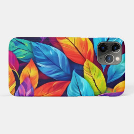 Capa Para iPhone 11 Pro Trabalho de arte de Padrão de Folhagem Colorida