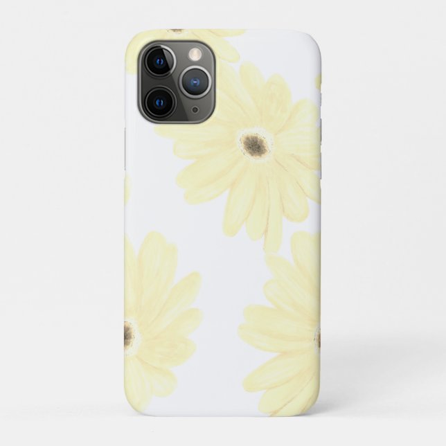 Capa Para iPhone 11 Pro Tranquil Morning Yellow Flowers  (Verso)