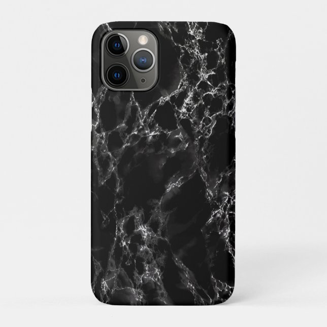 Capa Para iPhone 11 Pro Trendy Black Marble Stone (Verso)