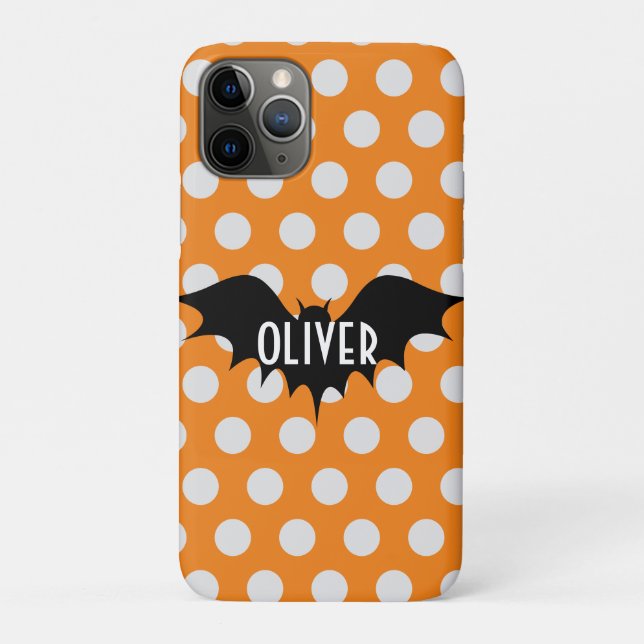 Capa Para iPhone 11 Pro Truque de Dia das Bruxas ou monograma personalizad (Verso)