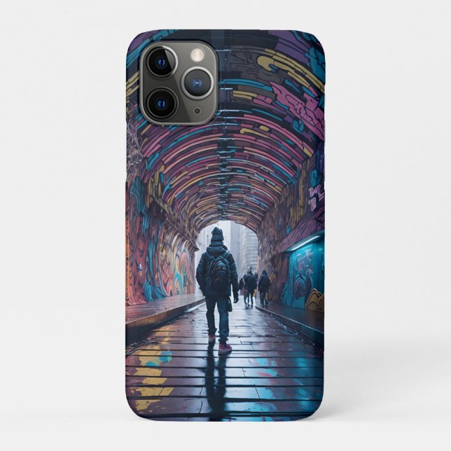 Capa Para iPhone 11 Pro Túnel De grafite De Arte (Verso)