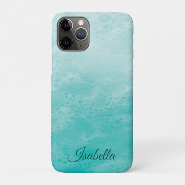 Capa Para iPhone 11 Pro Turquesa Ondas Oceânicas (Verso)