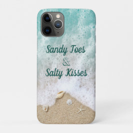 Capa Para iPhone 11 Pro Turquesa Ondas Sandy Toes Salty Kisses