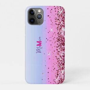 Capa Para iPhone 11 Pro Turquesa rosa cortada Brilhante roxa