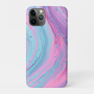 Capa Para iPhone 11 Pro Turquesa rosa, espiral roxa