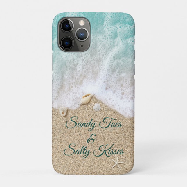 Capa Para iPhone 11 Pro Turquoise Sandy Toes Salty Kisses (Verso)