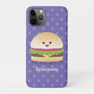 Capa Para iPhone 11 Pro Um bonito e feliz desenho animado do hambúrguer ka