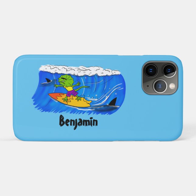 Capa Para iPhone 11 Pro Um desenho animado de lagarto-do-pescoço (Verso (horizontal))