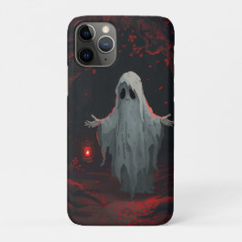 Capa Para iPhone 11 Pro Um fantasma branco segurando uma lanterna vermelha