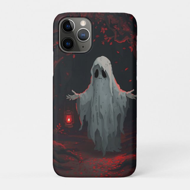 Capa Para iPhone 11 Pro Um fantasma branco segurando uma lanterna vermelha (Verso)