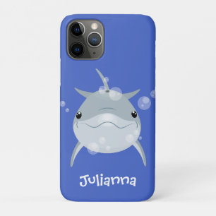 Capa Para iPhone 11 Pro Um lindo desenho animado de golfinho kawaii