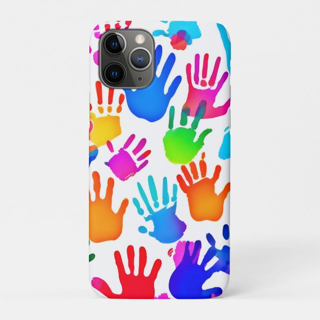 Capa Para iPhone 11 Pro Um mundo de mãos em cor (Verso)