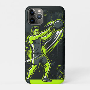 Capa Para iPhone 11 Pro Uma ilustração dinâmica de linha de arte em neon v