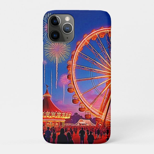 Capa Para iPhone 11 Pro Uma Noite de Luzes Festivas Design (Verso)
