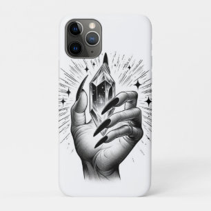 Capa Para iPhone 11 Pro Unhas Pretas Longas & Energia de Cristal Magia Vin