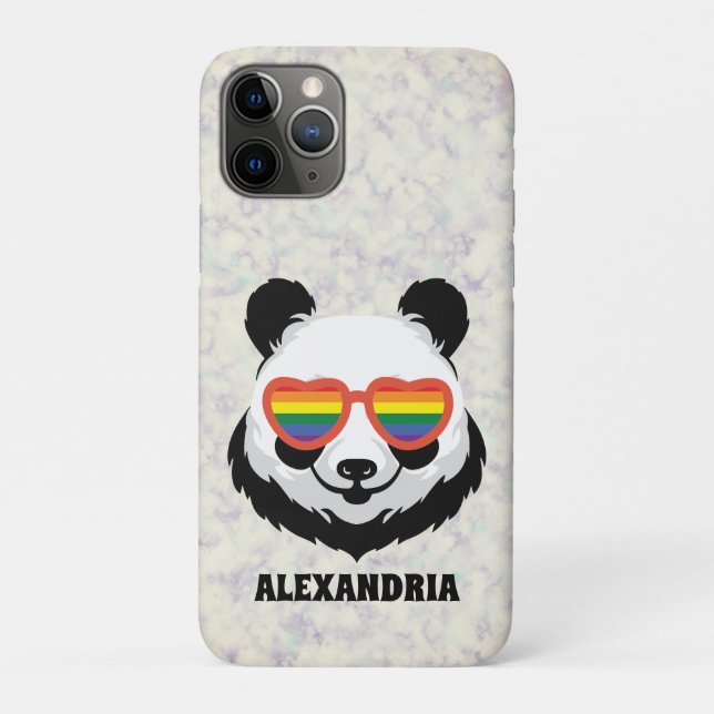 Capa Para iPhone 11 Pro Urso Panda Bonito | Arco-íris | LGBTQ (Verso)
