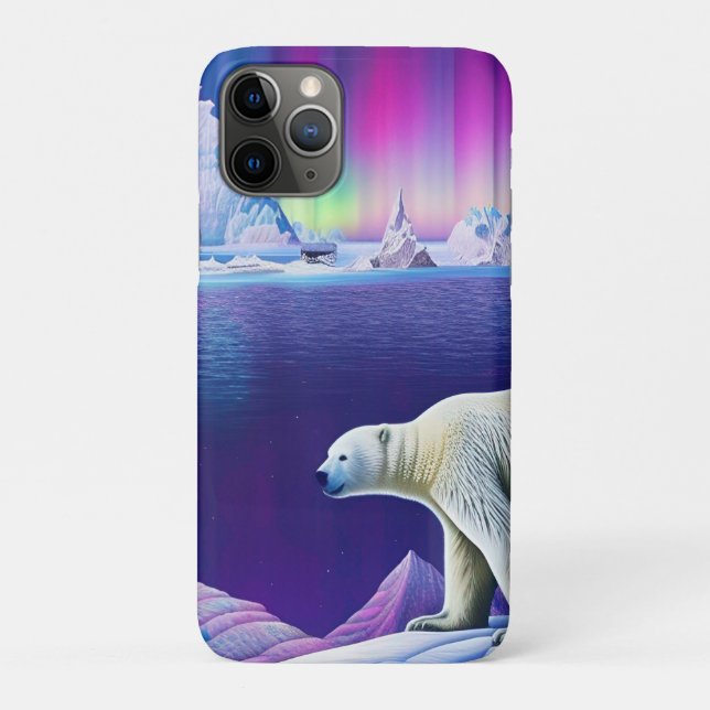 Capa Para iPhone 11 Pro Urso Polar no Gelo (Verso)