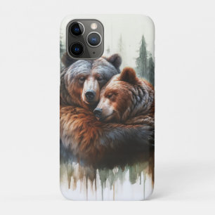 Capa Para iPhone 11 Pro Ursos Aquarela Deserto Rústico