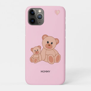 Capa Para iPhone 11 Pro Ursos Fofos em Rosa Claro