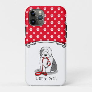 Capa Para iPhone 11 Pro Vamos Engraçado! Sheepdog Inglês (Cinza 1)