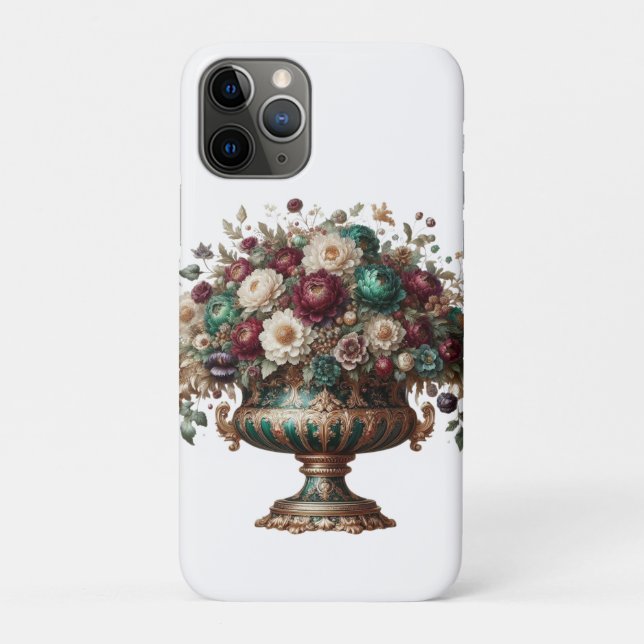 Capa Para iPhone 11 Pro Vaso Floral da Baviera Vitoriana (Verso)