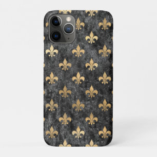 Capa Para iPhone 11 Pro Veludo Preto Fleur De Lis Mardi Gras Orleans