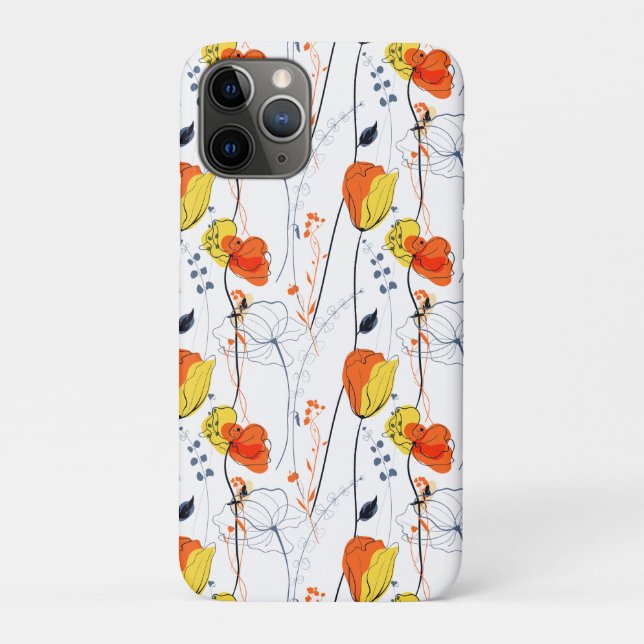 Capa Para iPhone 11 Pro Verão tropical | Belos Design de flores amarelas (Verso)