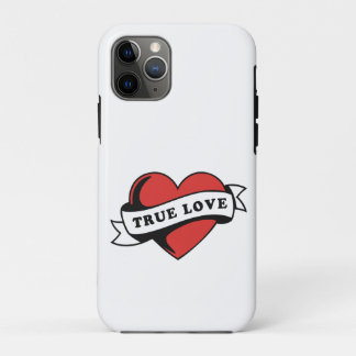 Capa Para iPhone 11 Pro Verdadeiro Coração de Tatuagem de Amor | Clássico 