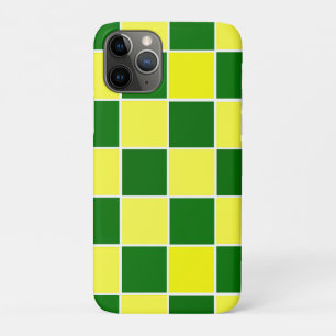 Capa Para iPhone 11 Pro Verificadores brancos, amarelos e verdes