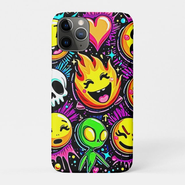 Capa Para iPhone 11 Pro Vibrant Emoji Pop Art (Verso)