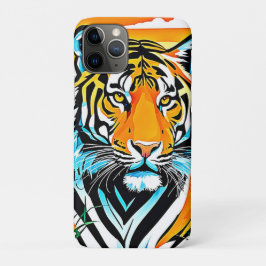 Capa Para iPhone 11 Pro Vibrant Jungle Tiger Art Design