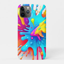 Capa Para iPhone 11 Pro Vibrant Neon Paint Splash Art