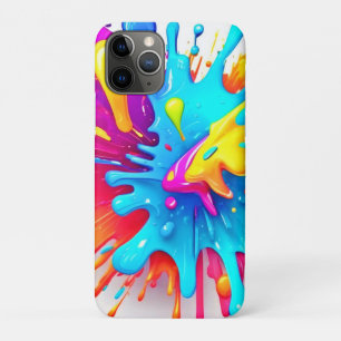 Capa Para iPhone 11 Pro Vibrant Neon Paint Splash Art