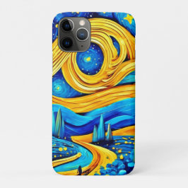 Capa Para iPhone 11 Pro Vibrant Starry Trabalho de arte