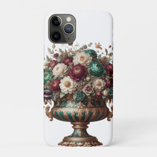 Capa Para iPhone 11 Pro Victorian Bavaria Floral Vase (Verso)