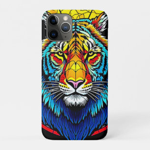 Capa Para iPhone 11 Pro Vidro Manchado De Tigre Vibrante