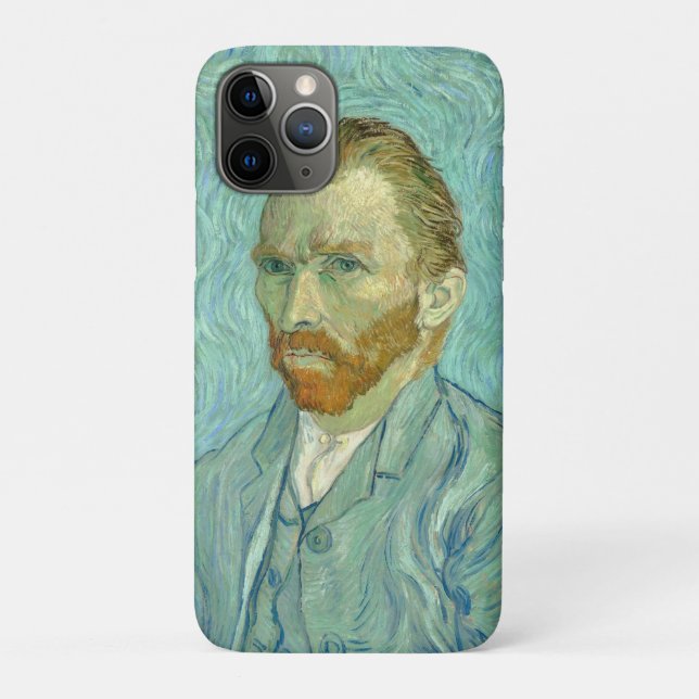 Capa Para iPhone 11 Pro Vincent Van Gogh autorretrato de fundo azul (Verso)