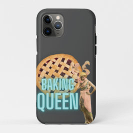 Capa Para iPhone 11 Pro Vintage Baking Queen na Cinza