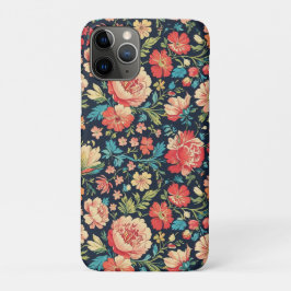 Capa Para iPhone 11 Pro Vintage Botanical Garden Floral - Azul