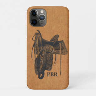 Capa Para iPhone 11 Pro Vintage Western Horse Saddle Monograma