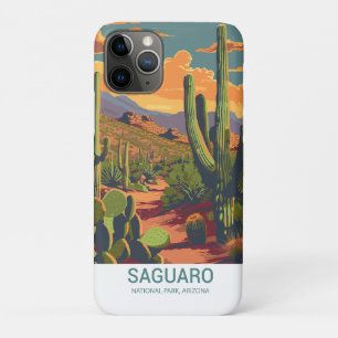 Capa Para iPhone 11 Pro Visão Cenária do Saguaro Retroativo